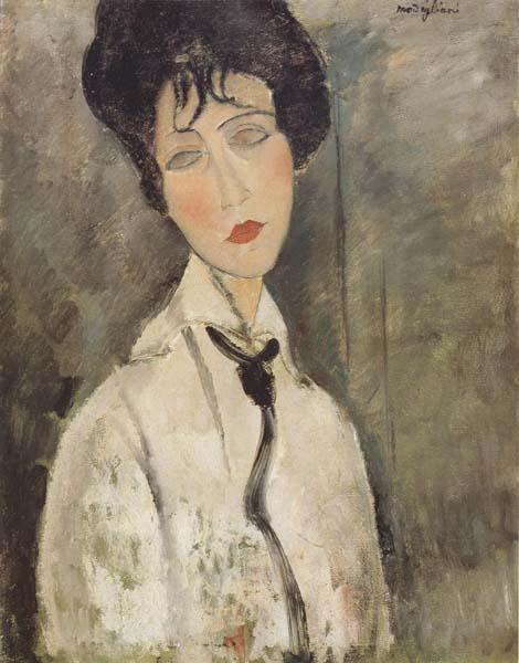 Amedeo Modigliani Femme a la cravate noire (mk38) oil painting image